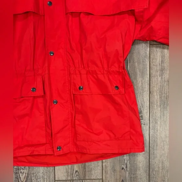 Fox Fire “Aussie Traveler” Red Hooded Rain Jacket – Size Large Outdoor Hiking - Picture 7 of 11